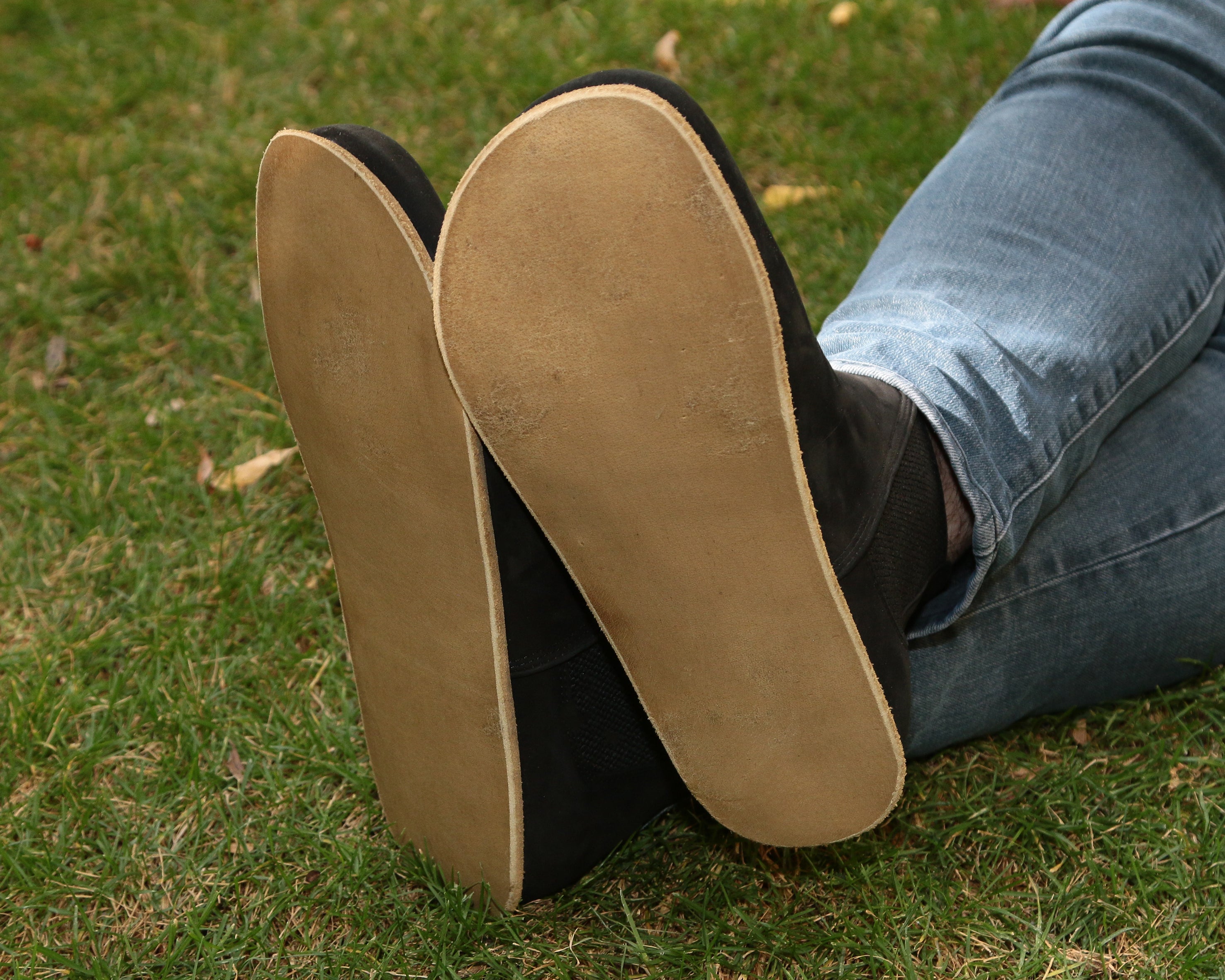 Black Chelsea Boots Wide Barefoot Nubuck Leather Handmade Shoes Chelsea Boots Leather Outsole