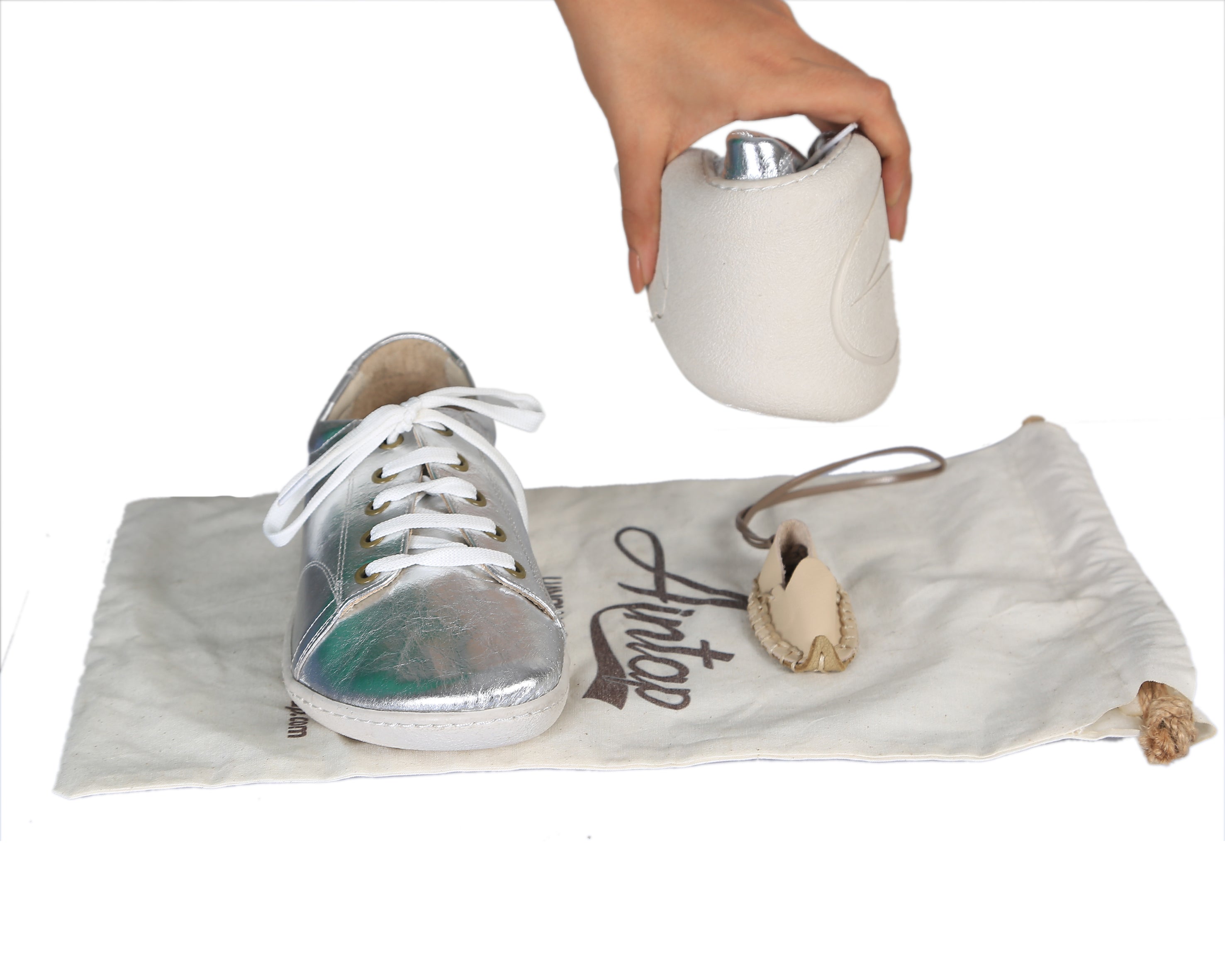 Sılver SNEAKER Wide Barefoot Shoes Smooth Leather Handmade 6mm Rubber Outsole