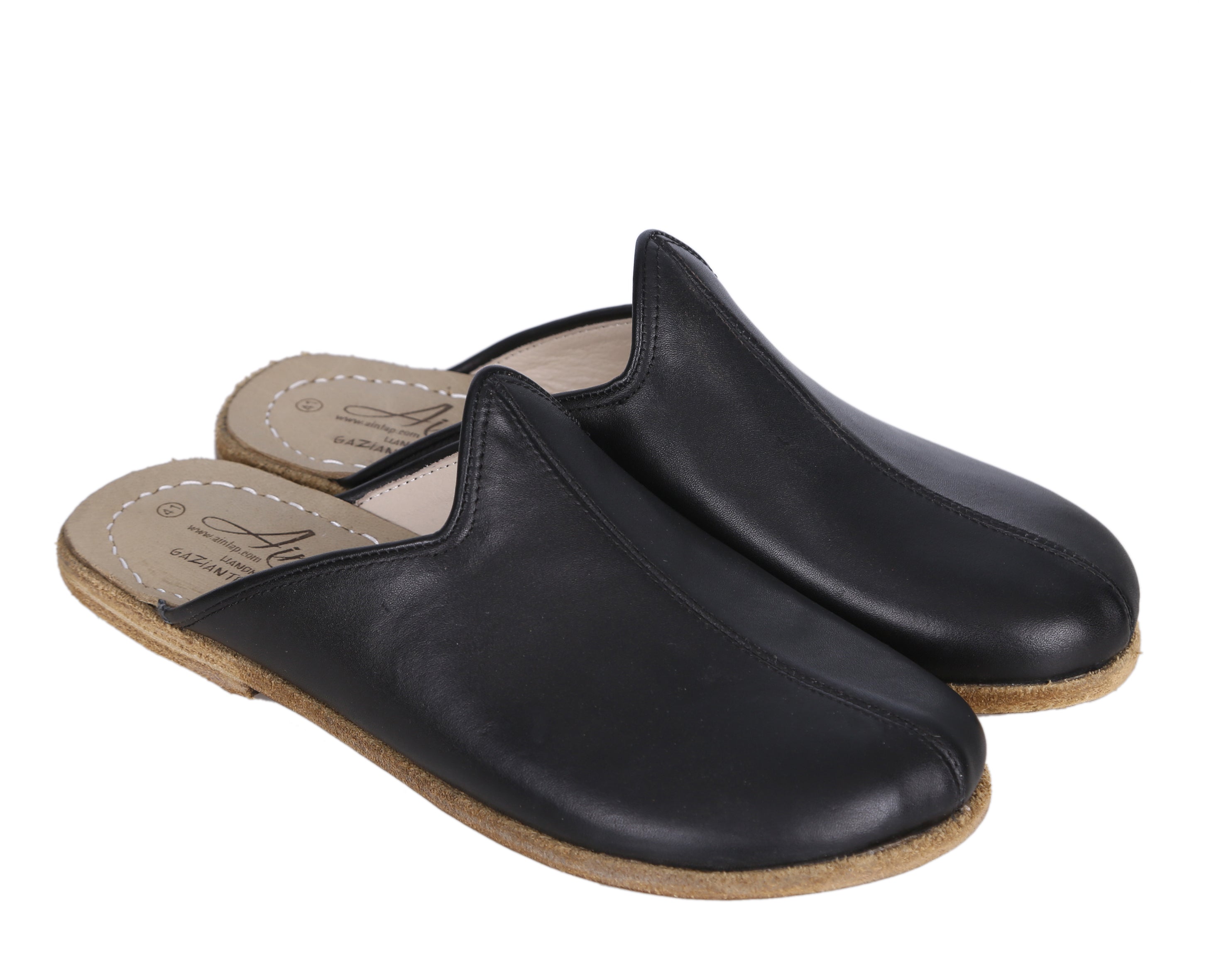 Black Sandal Wide Barefoot Smooth Leather Handmade Sandal