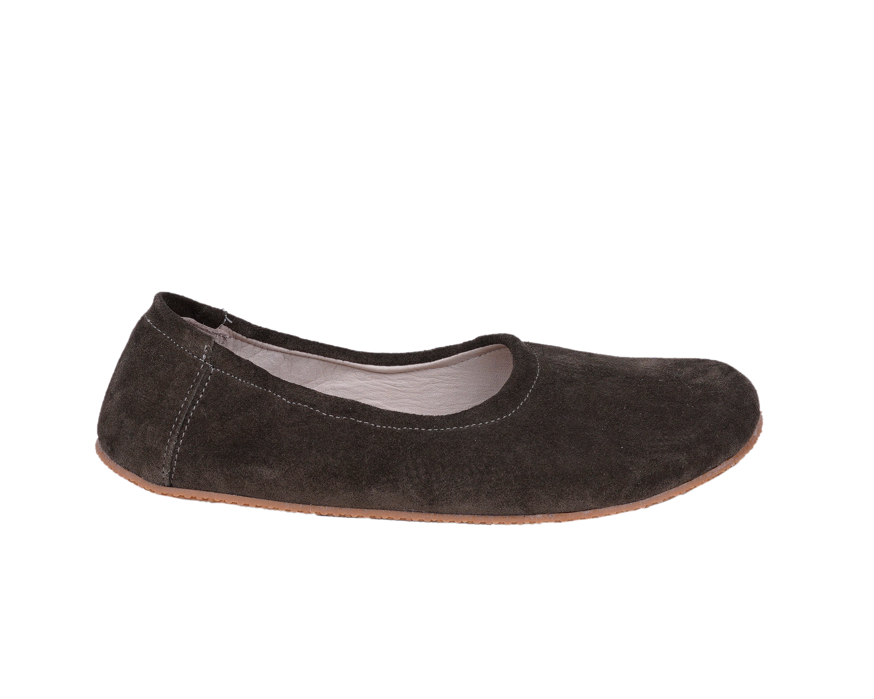 Green Women Flat Ballets Wide Barefoot Suede Leather Handmade Women Flat Ballets