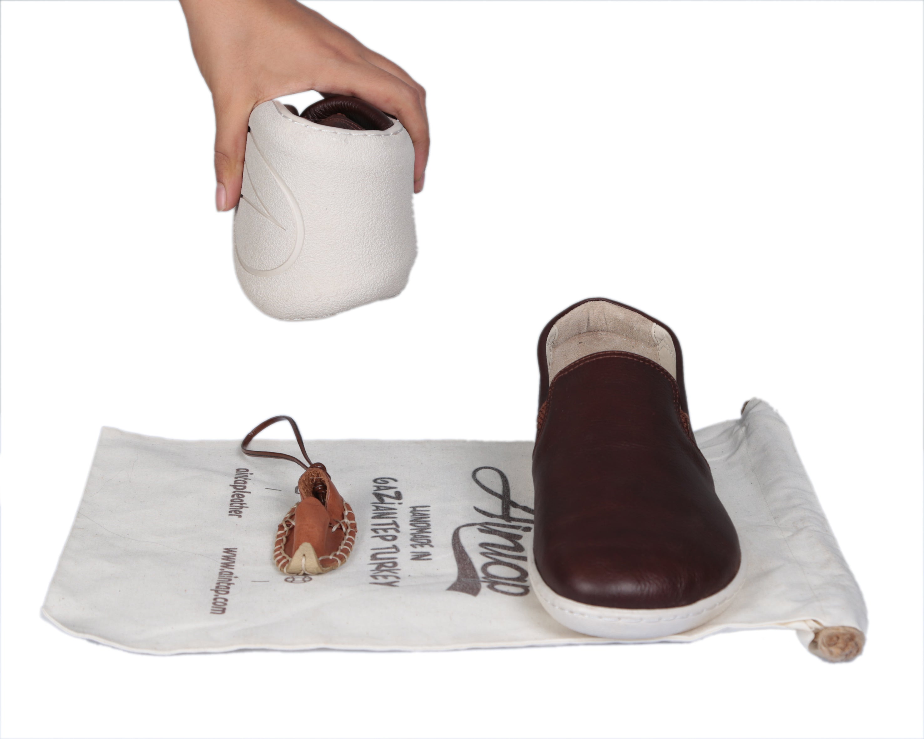 Dark Brown Slip-On Wide Barefoot Shoes Smooth Leather Handmade 6mm Rubber Outsole