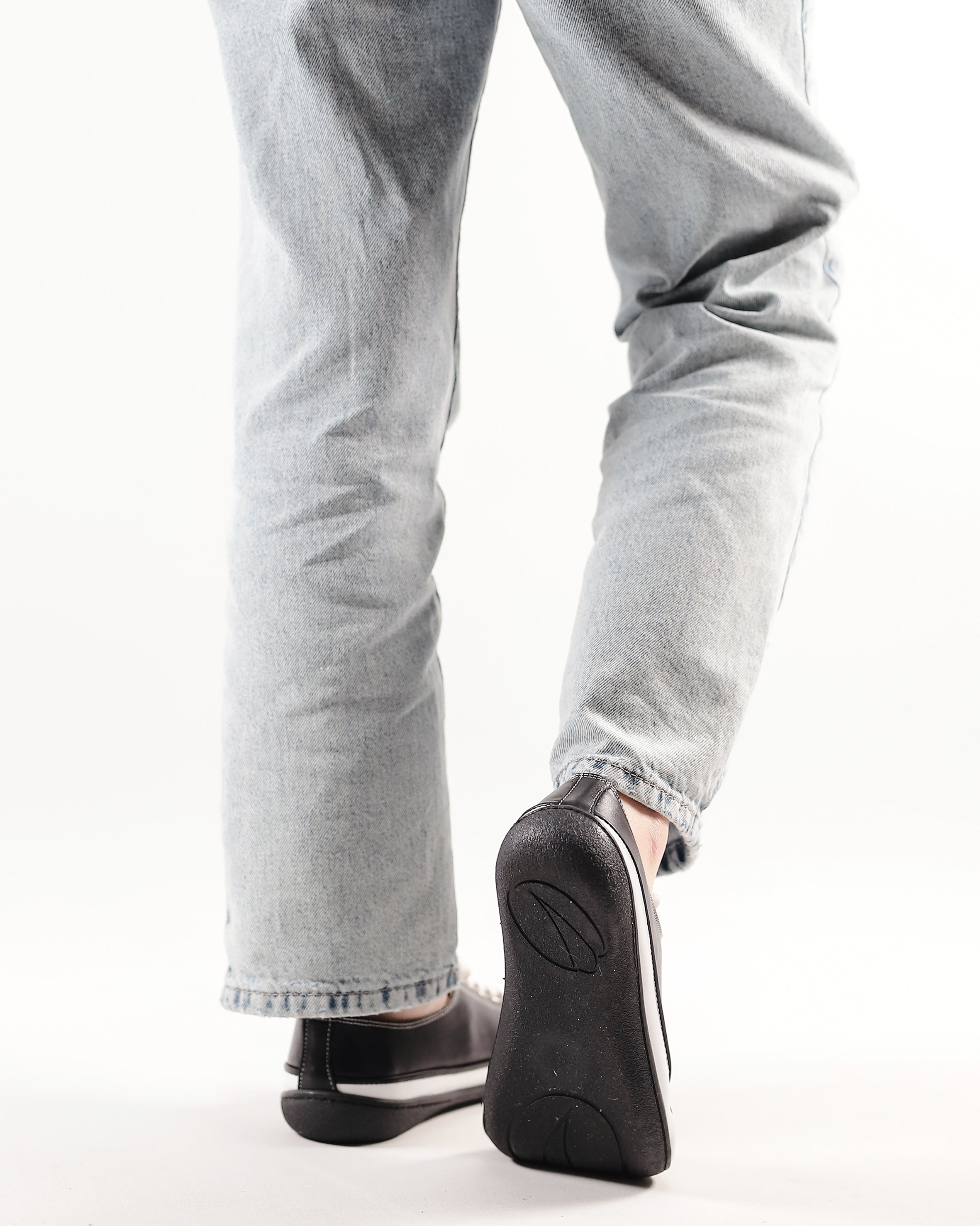 Black Converse Style Wide Barefoot Shoes Smooth Leather Handmade Rubber Outsole Converse Rubber Outsole