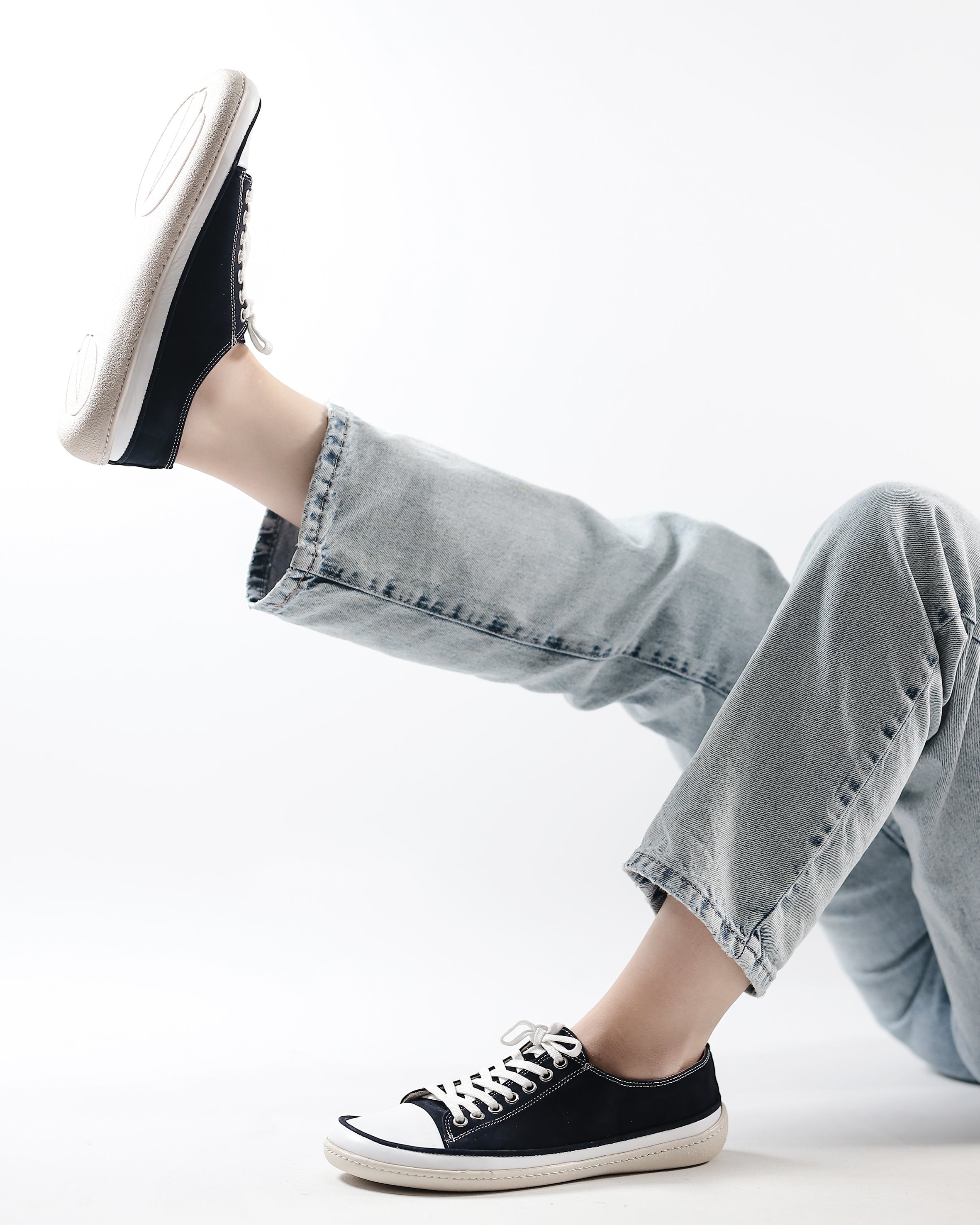 Black Converse Style Wide Barefoot Shoes Nubuck Leather Handmade Rubber Outsole Converse Rubber Outsole