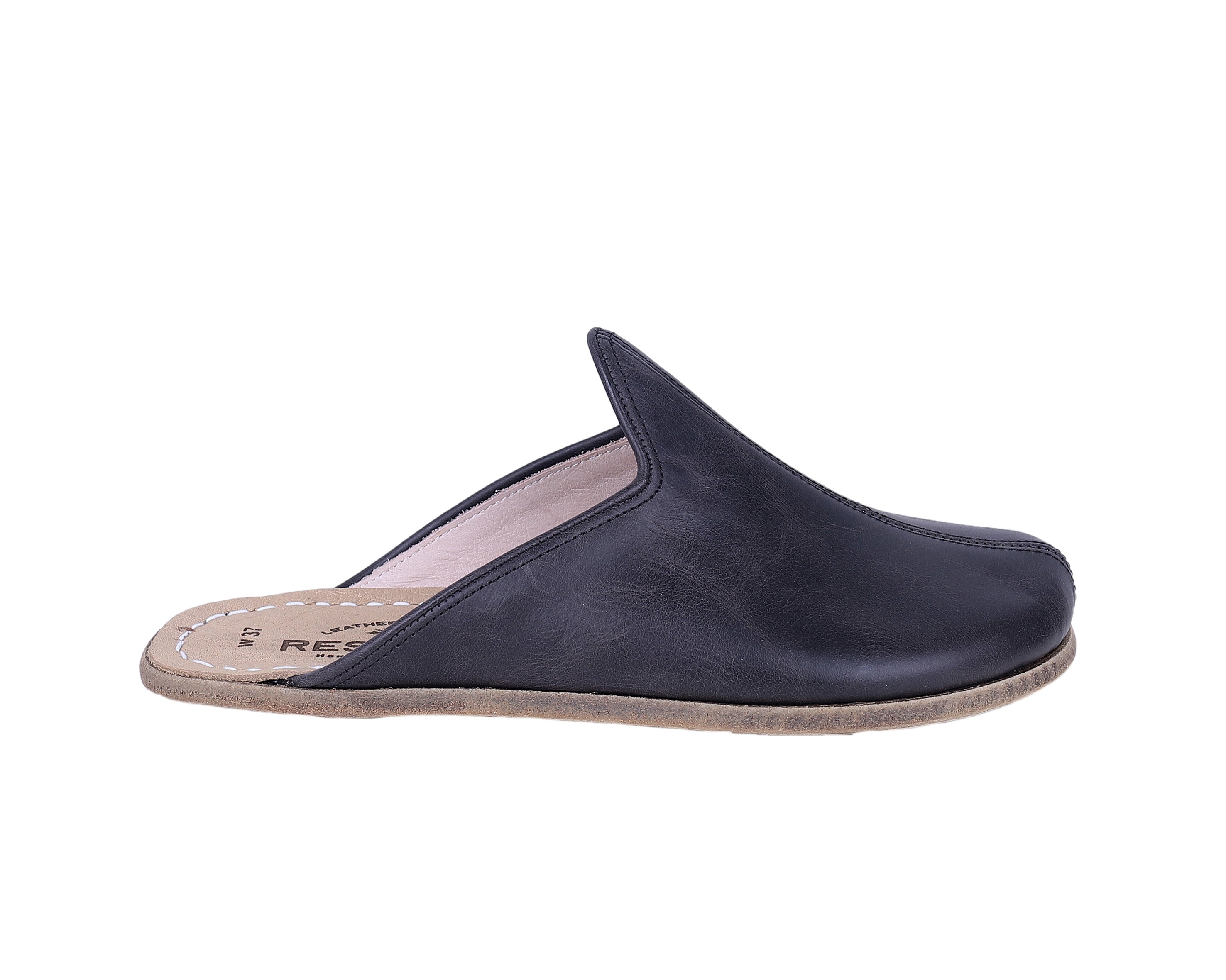 Asphalt Sandal Wide Barefoot Crazy Leather Handmade