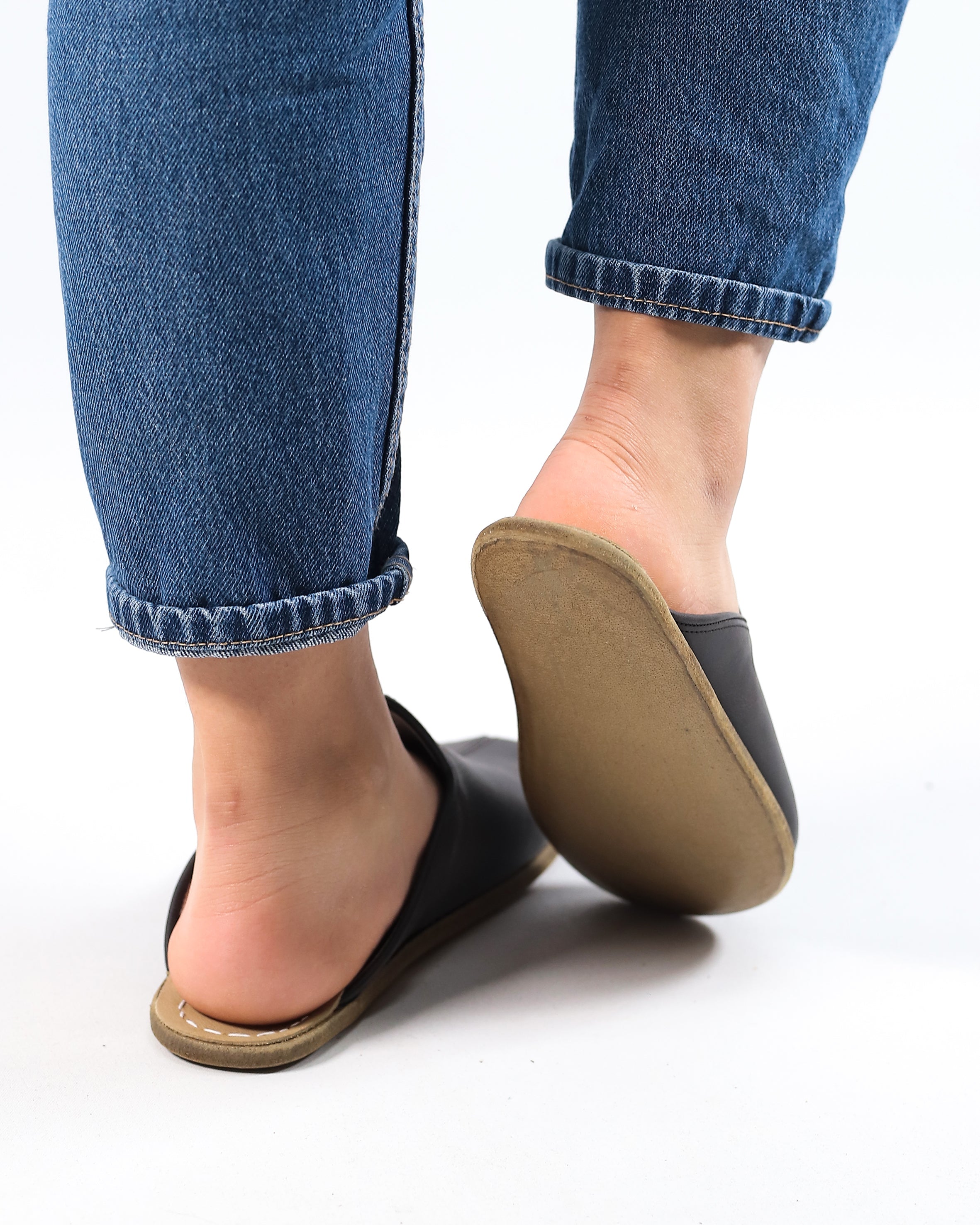 Asphalt Sandal Wide Barefoot Crazy Leather Handmade