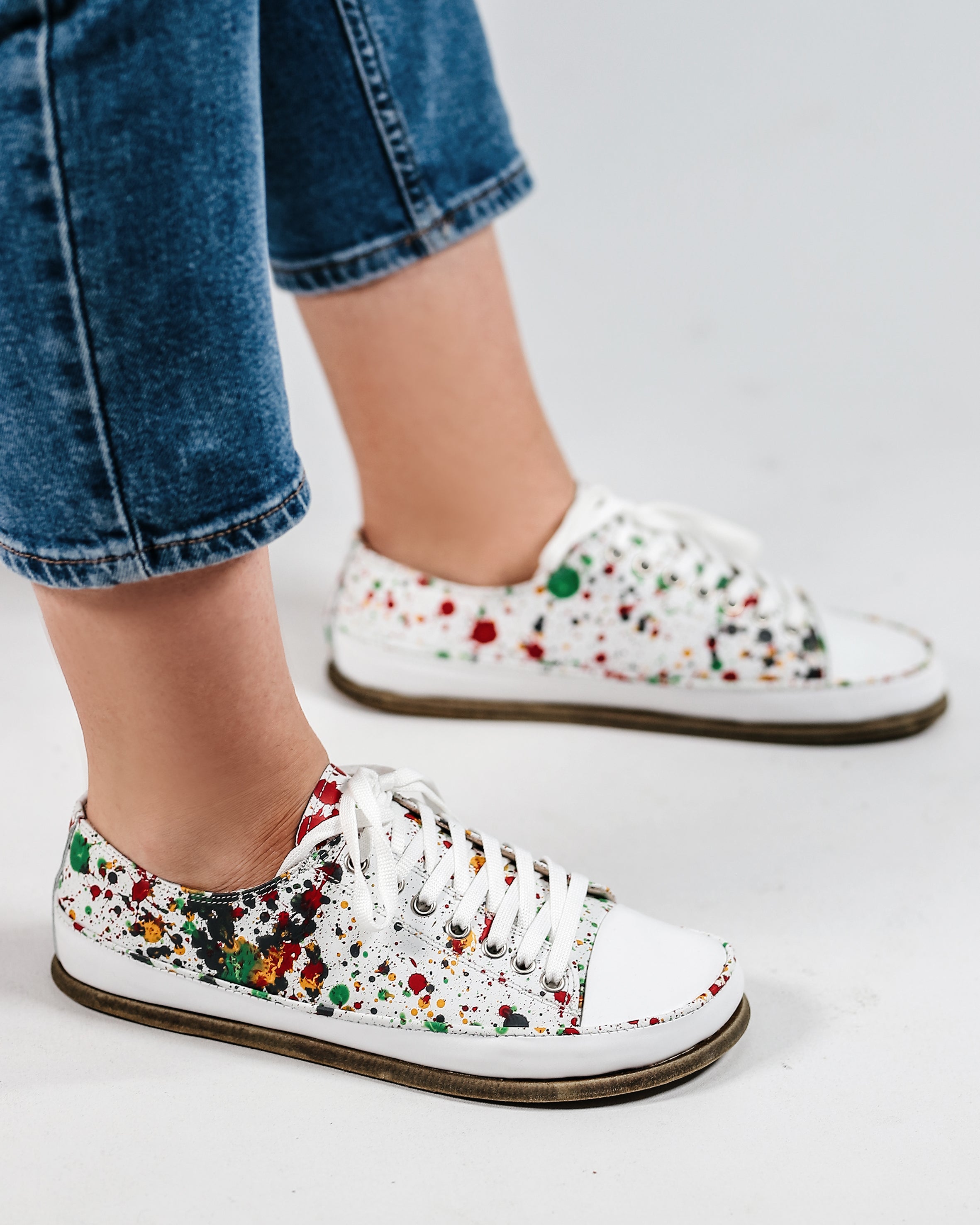 Petra White Converse Style Wide Barefoot Smooth Leather Handmade Shoes Converse Leather Outsole