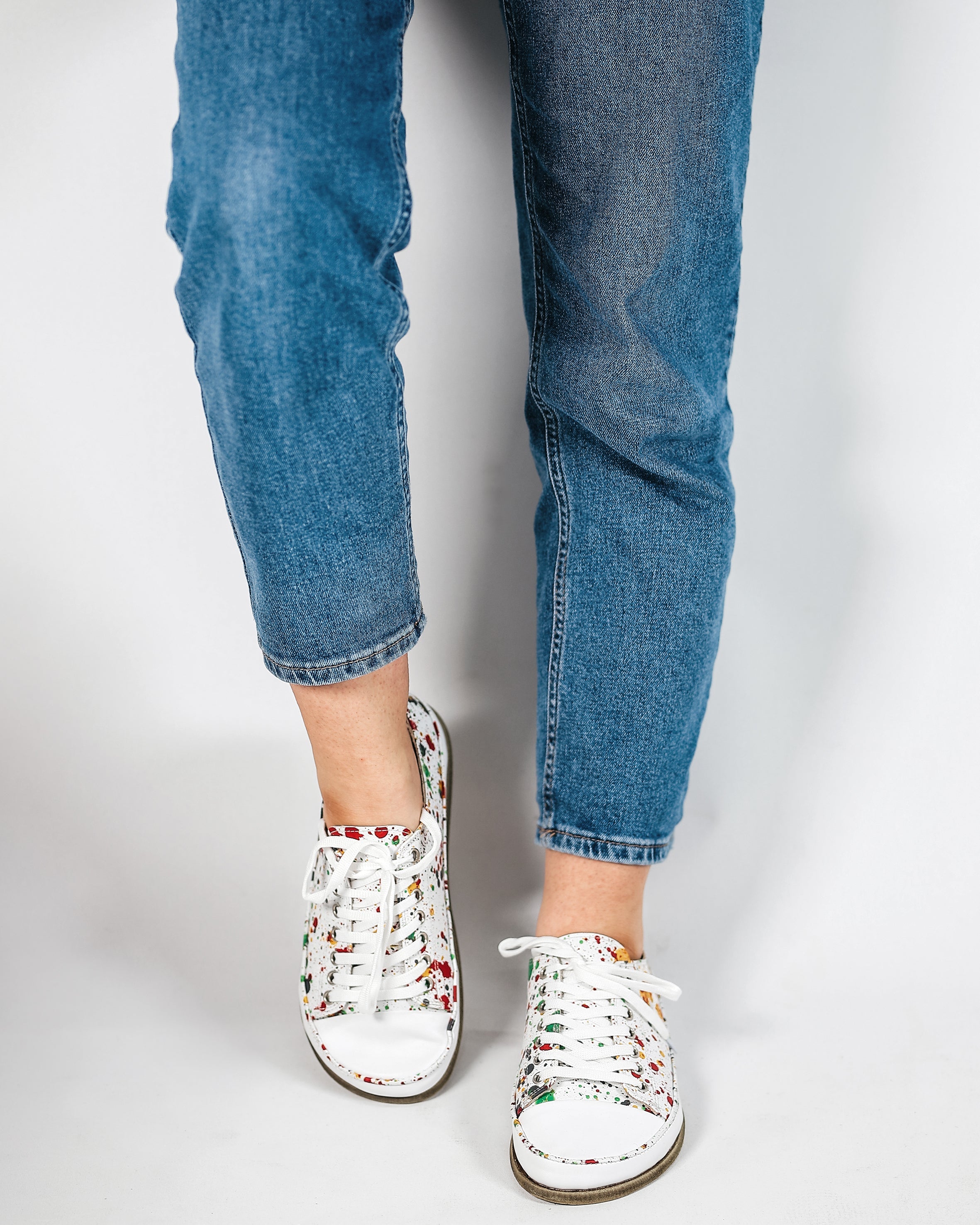 Petra White Converse Style Wide Barefoot Smooth Leather Handmade Shoes Converse Leather Outsole