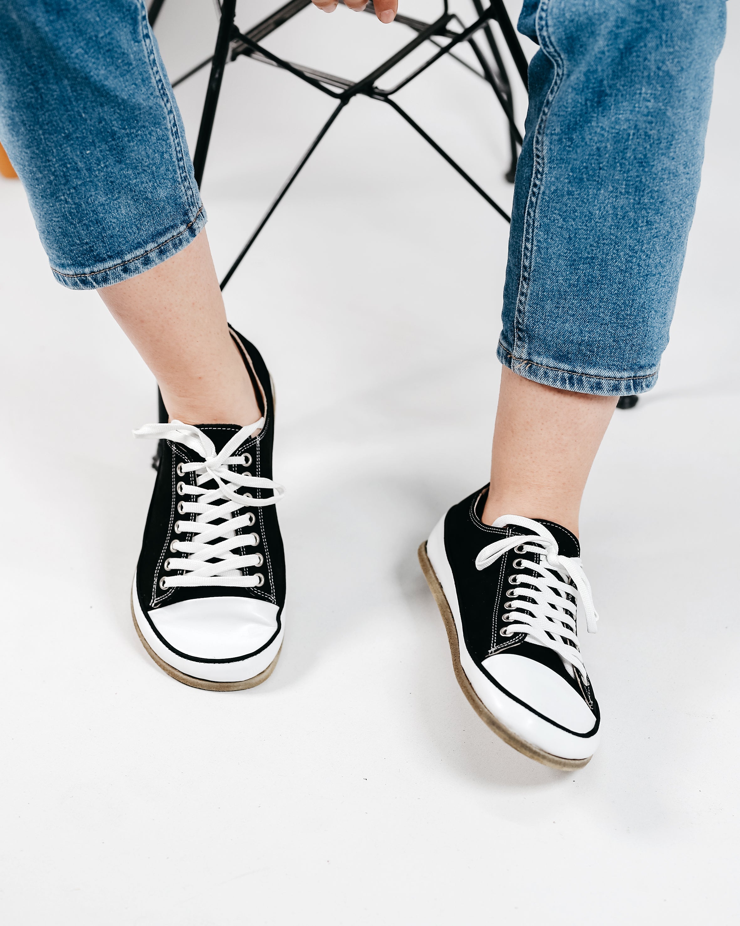 Black Converse Style Wide Barefoot Nubuck Leather Handmade Shoes Converse Leather Outsole