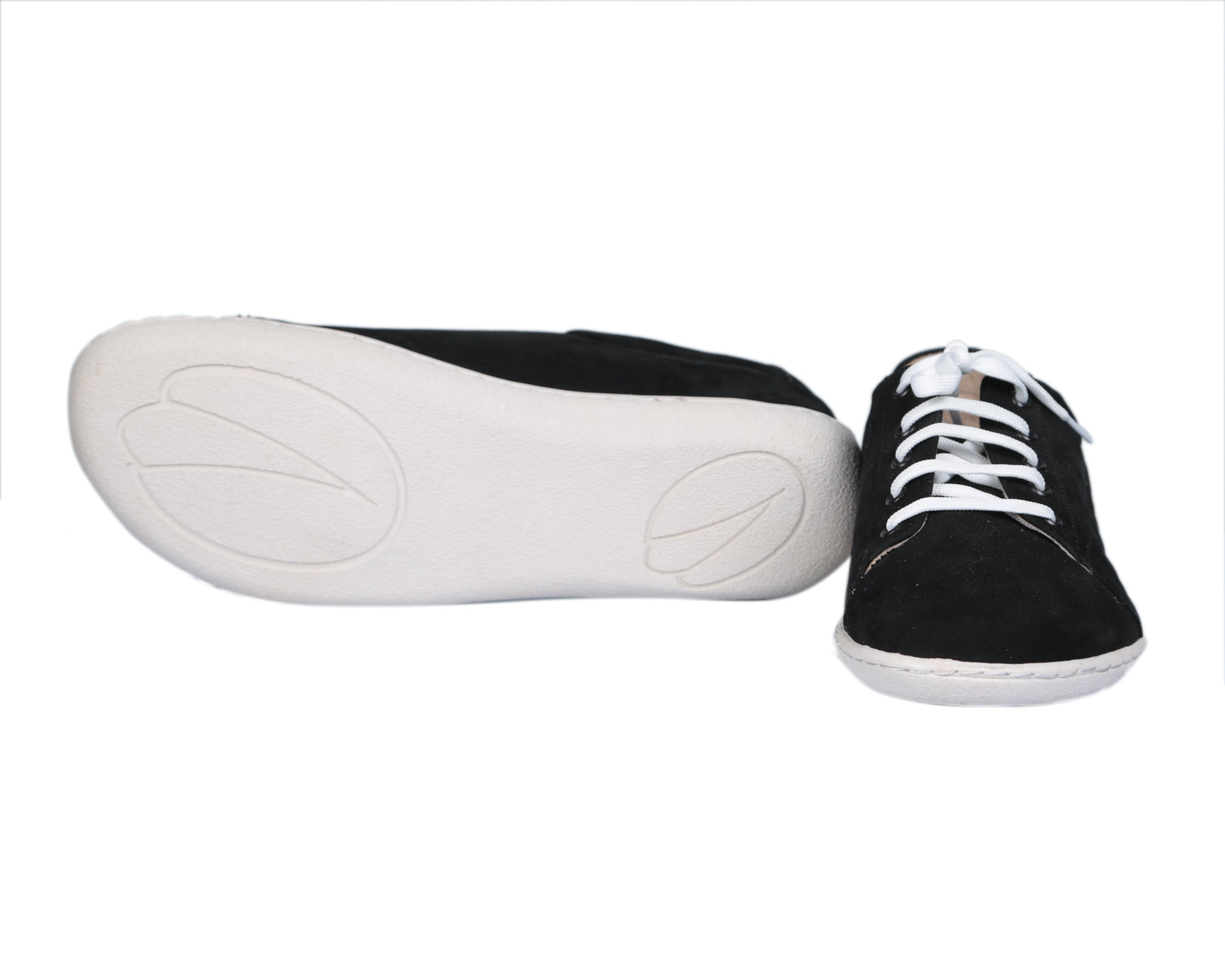 Black SNEAKER Wide Barefoot Shoes Nubuck Leather Handmade 6mm Rubber Outsole Sneaker Rubber Outsole