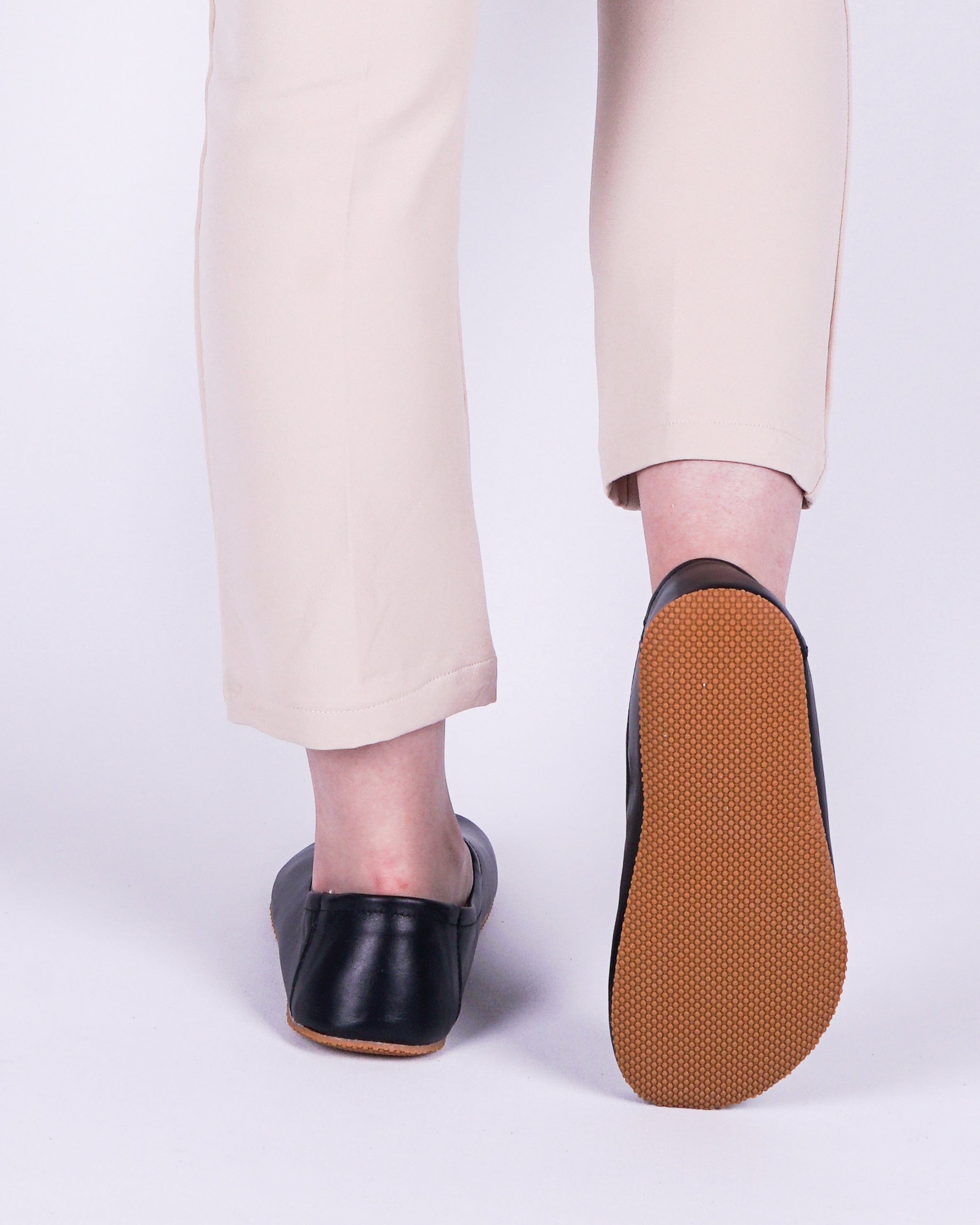 Black Women Flat Ballets Wide Barefoot Smooth Leather Handmade Women Flat Ballets