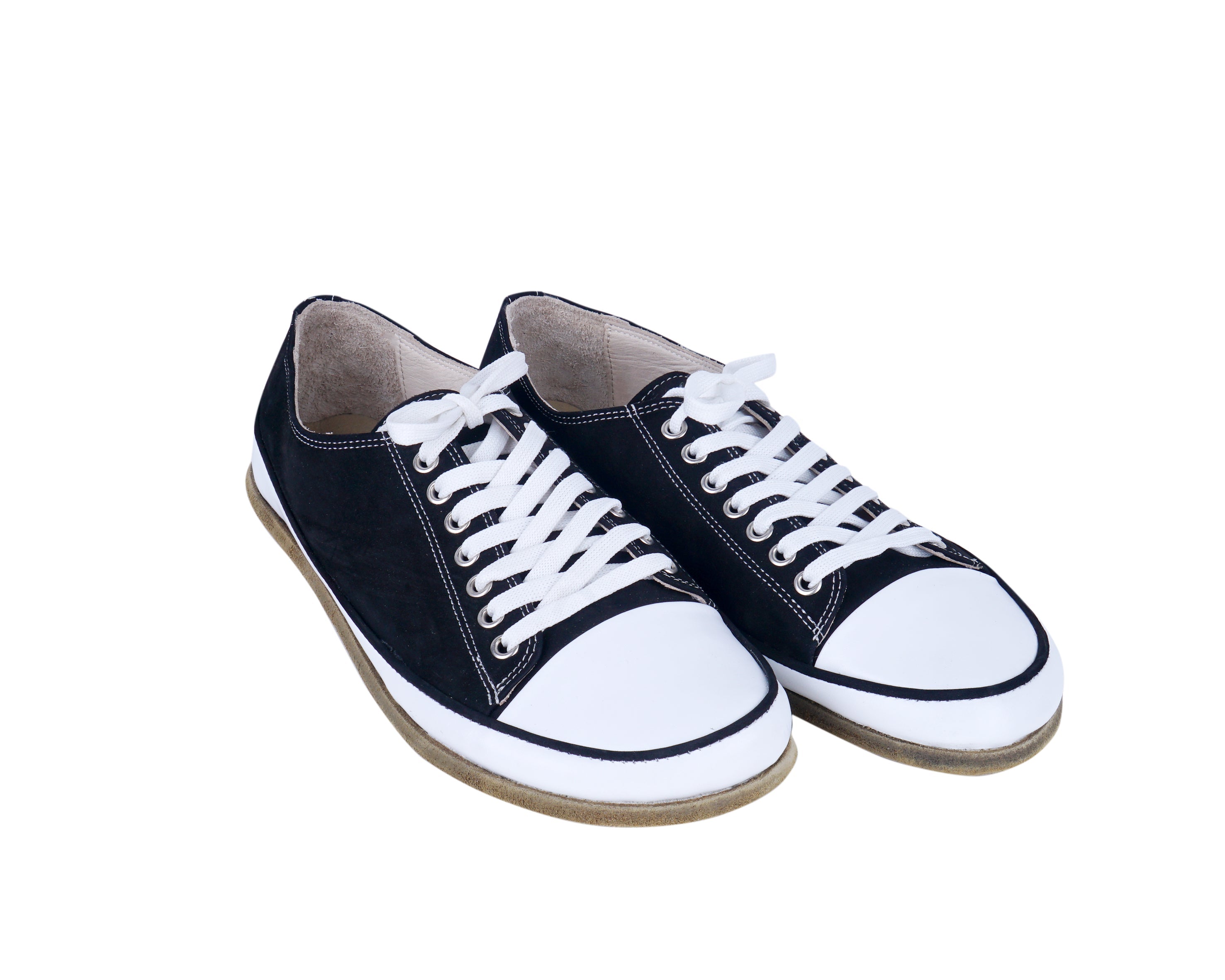 Black Converse Style Wide Barefoot Nubuck Leather Handmade Shoes Converse Leather Outsole