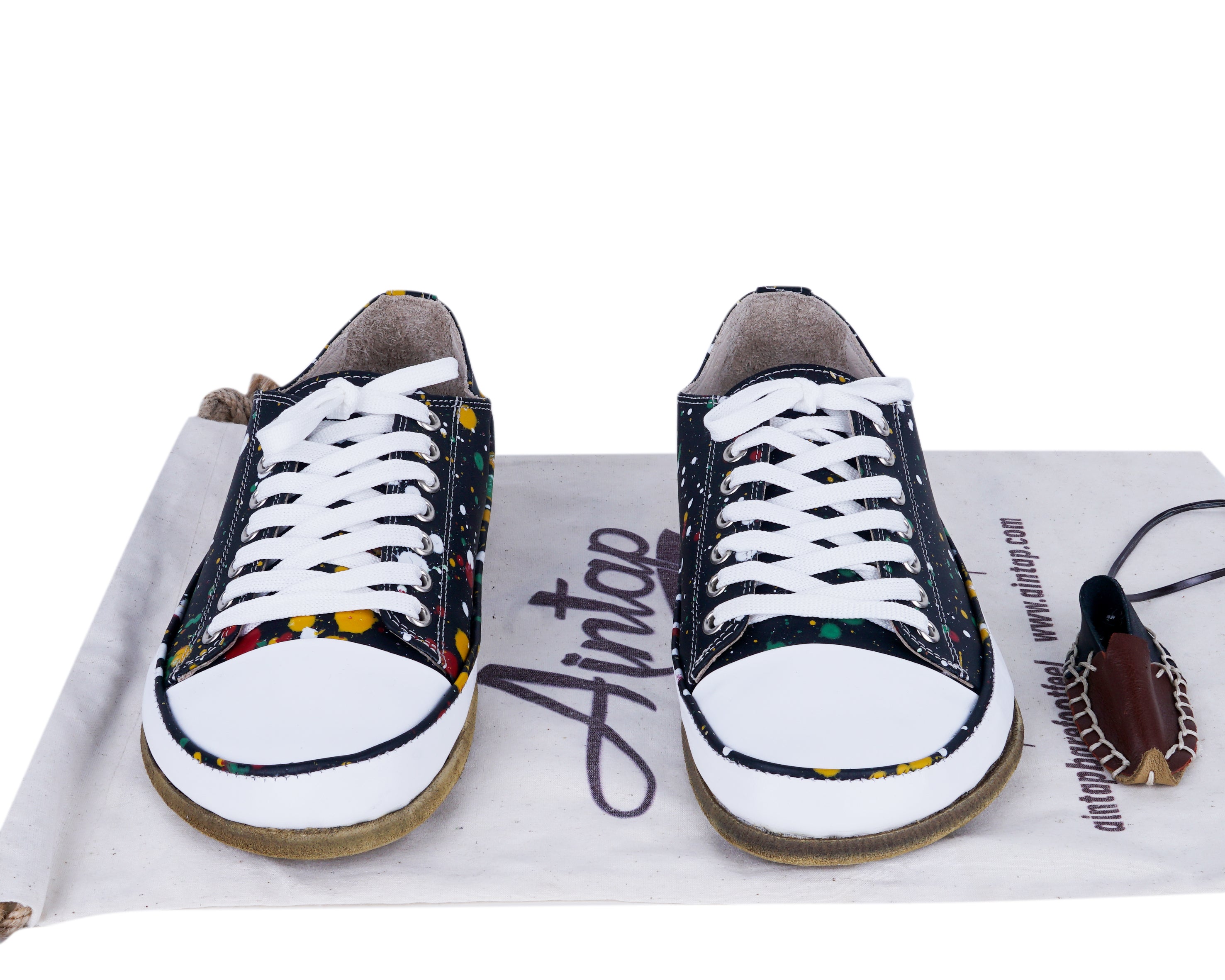 Petra Black Converse Style Wide Barefoot Smooth Leather Handmade Shoes Converse Leather Outsole