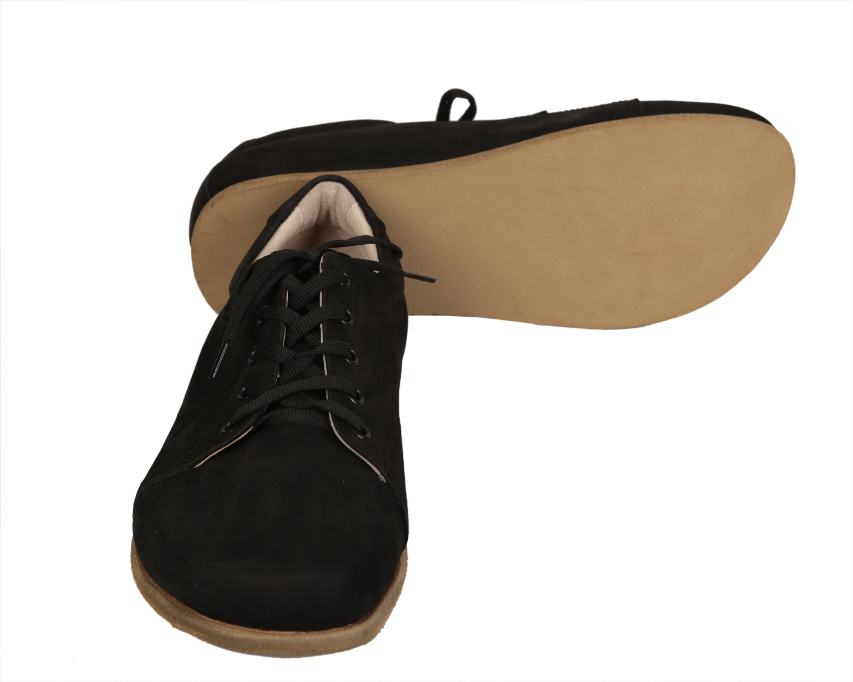 Black Sneaker Wide Barefoot Nubuck Leather Handmade Shoes Sneaker Leather Outsole