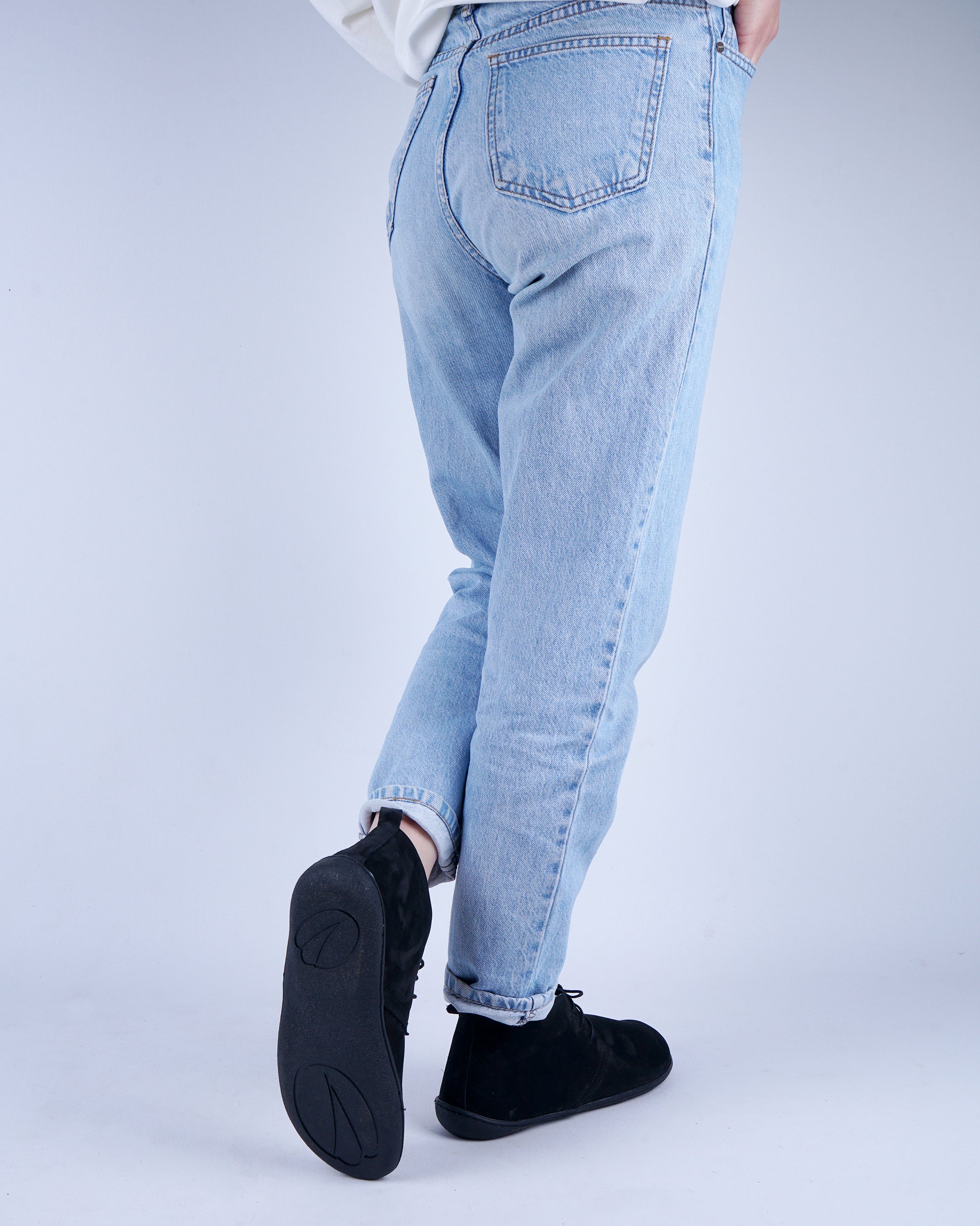 Black Ankle Boots Wide Barefoot Shoes Nubuck Leather Handmade Rubber Outsole Ankle Boots Rubber Outsole