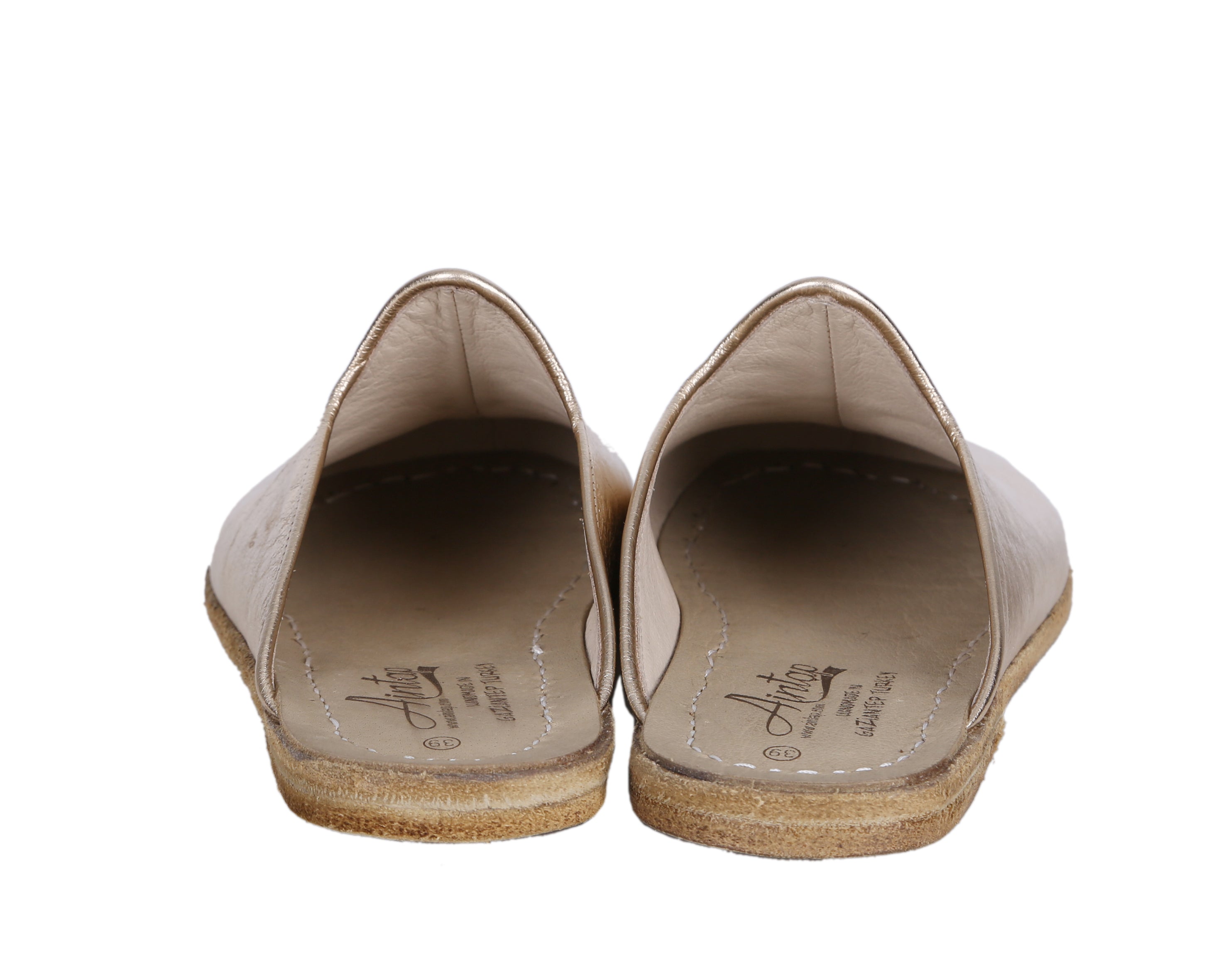 Gold Sandal Wide Barefoot Smooth Leather Handmade 